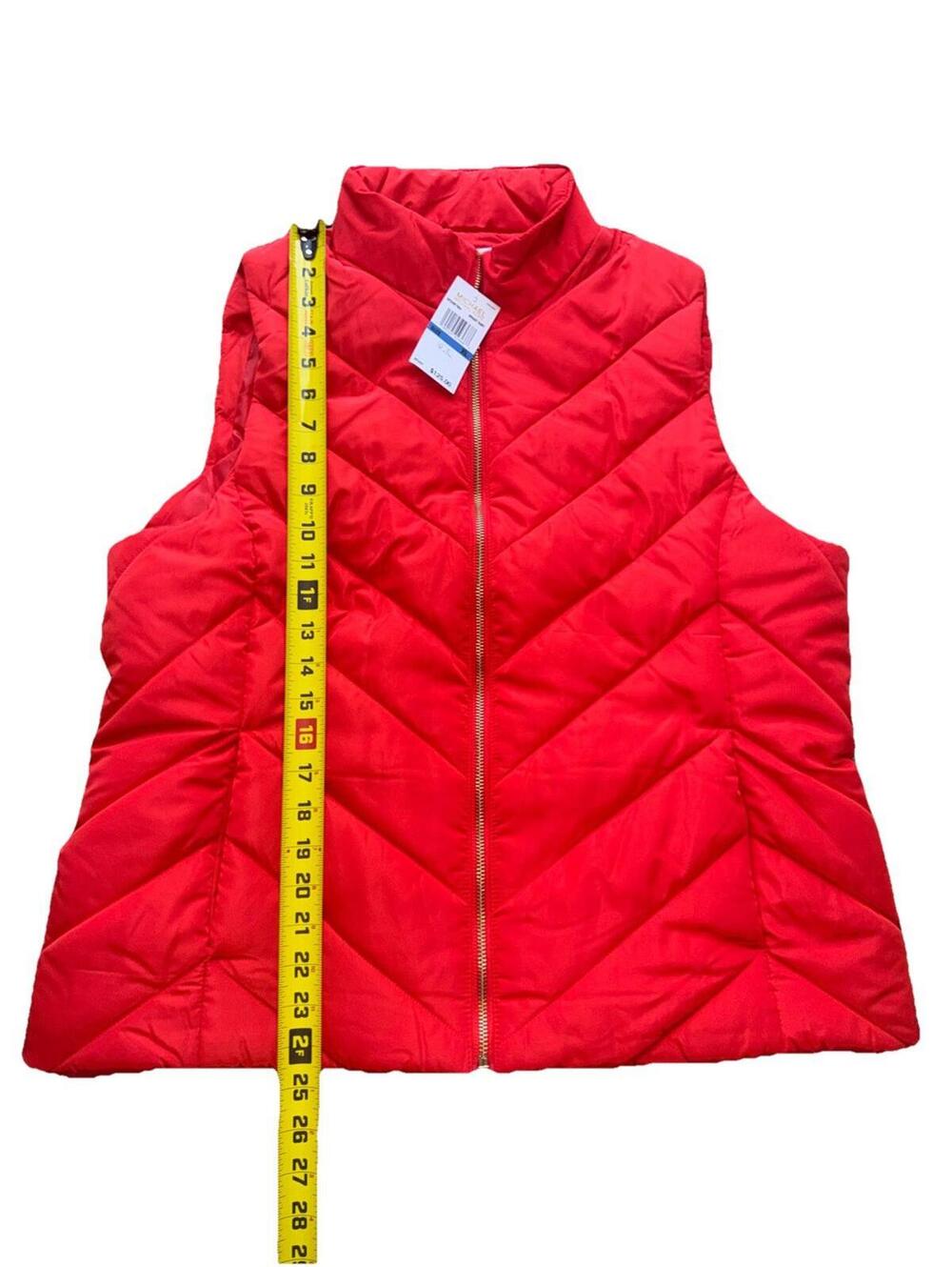 NWT Michael Kors Women’s Vest Size XL Red Full Zip Jacket MSRP $125 - Picture 2 of 4